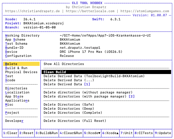 Clean & Cache in xcodex