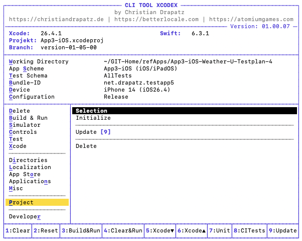 Entwicklungsumgebungen in xcodex