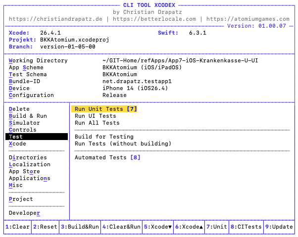 Tests in xcodex