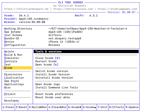 Xcode-Integration in xcodex